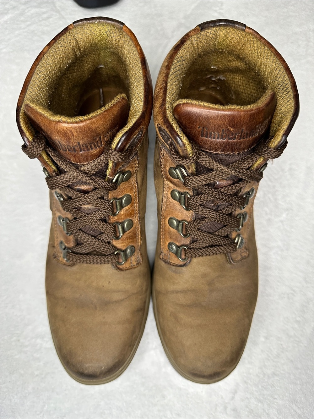 Timberland Women's Logan Bay Alpine Hiking Boot Brown Leather Lace-Up Boots 9